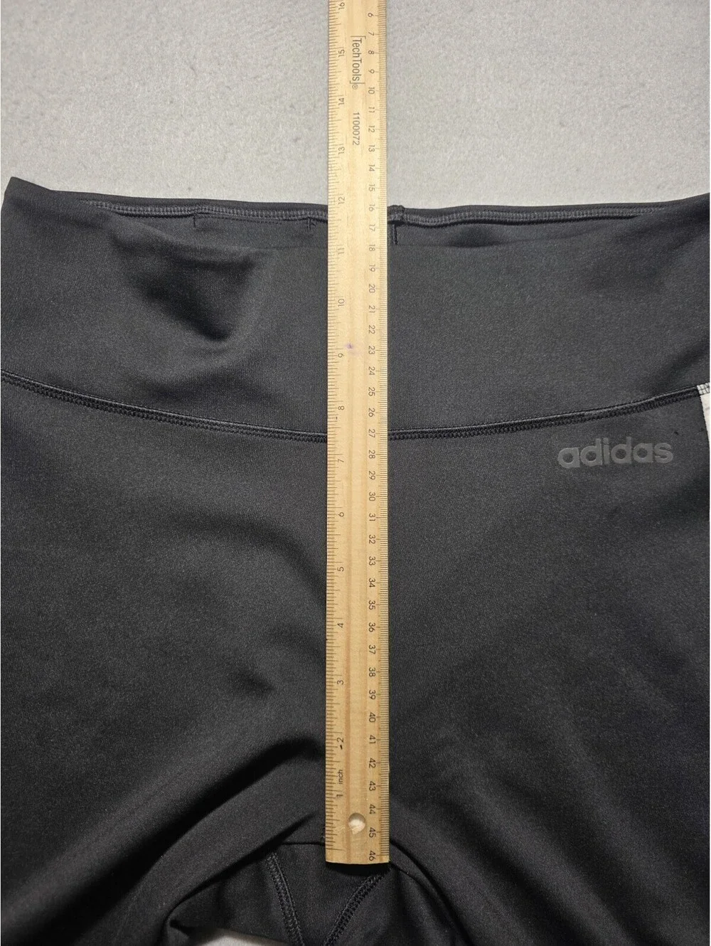 Women's Adidas Climalite Athletic Leggings Black/White 3-Stripe Size Medium - Picture 6 of 9